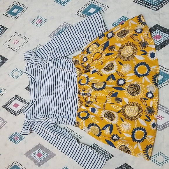 Cat & Jack Other - Cat & Jack long sleeve toddler girl dress, size 2t, strips and floral print